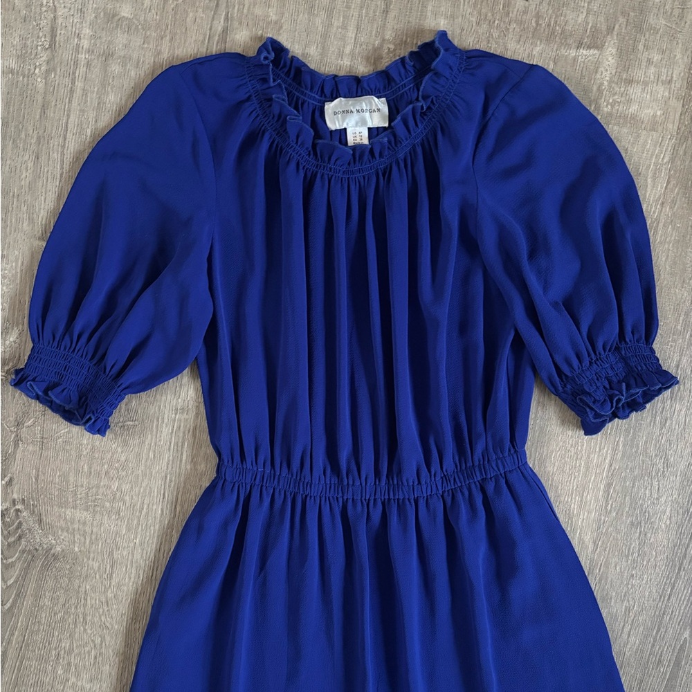 Donna Morgan Royal Blue peasant Dress - Picture 3 of 4